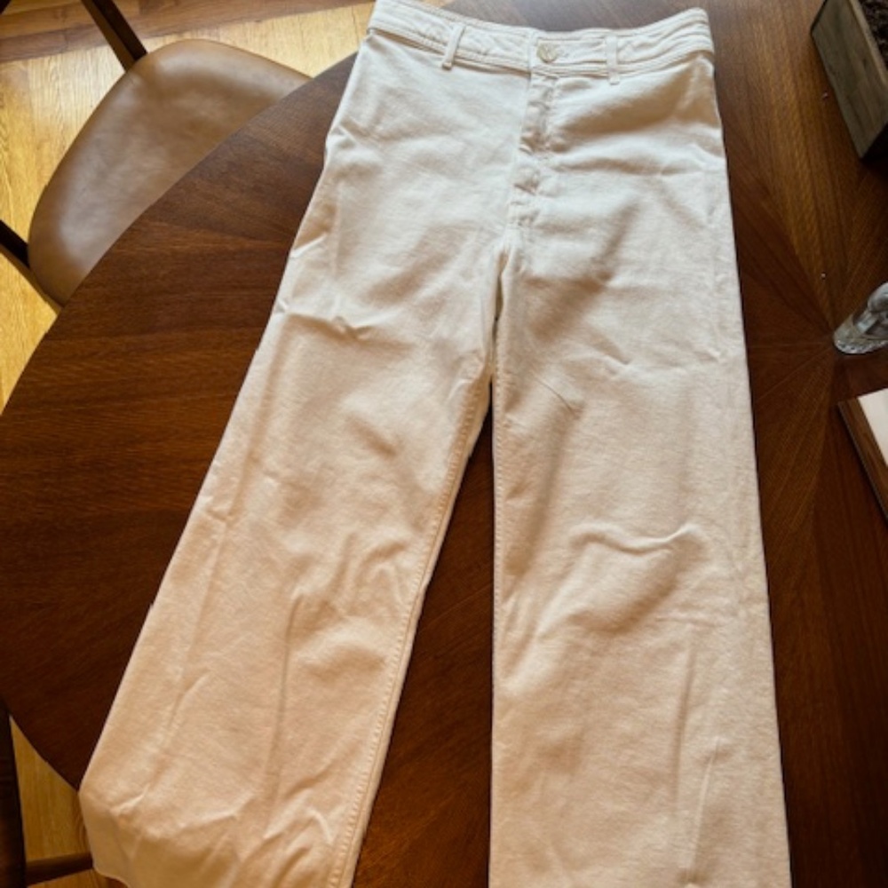 Zara ZW The Marine Straight Jeans in Ecru